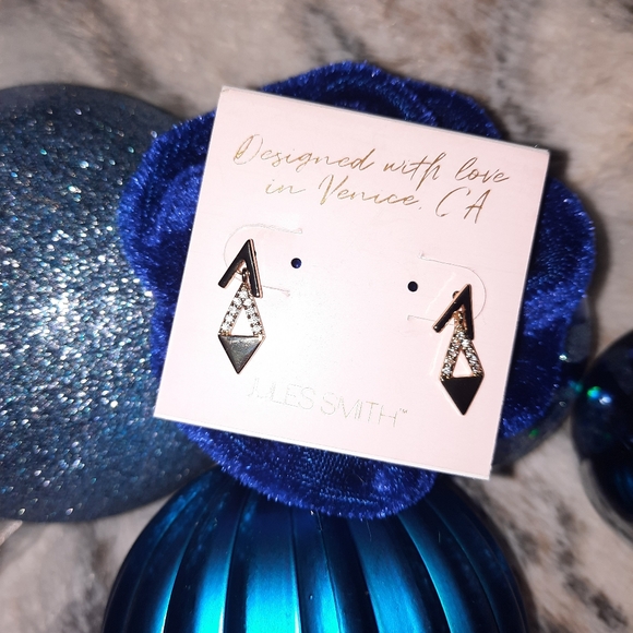 JULES SMITH | 14K Gold Plated Crystals Pave Pendant & Matching Earrings Set - Picture 7 of 14